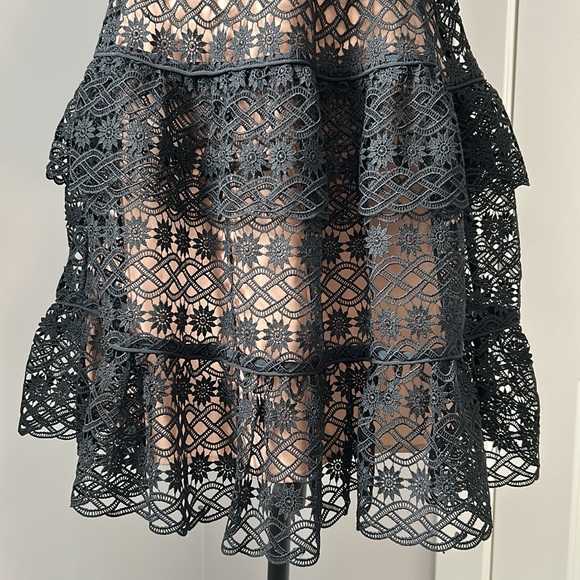 NWT Self Portrait Black Floral Chain Dress US4 - Picture 11 of 16